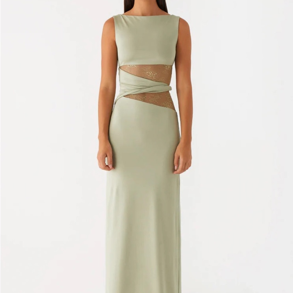 Peppermayo Green Asymmetrical Sheath Dress for Cocktail